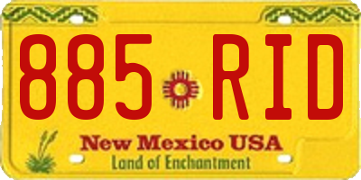 NM license plate 885RID