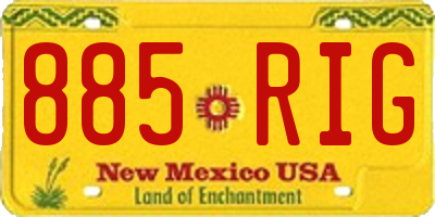 NM license plate 885RIG