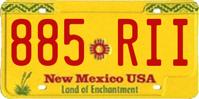 NM license plate 885RII