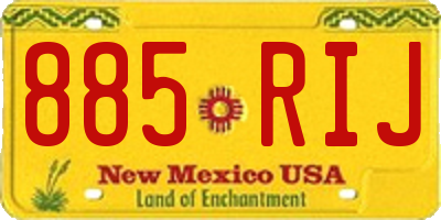 NM license plate 885RIJ