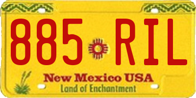 NM license plate 885RIL
