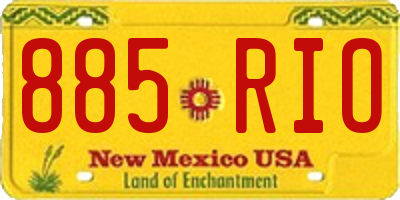 NM license plate 885RIO