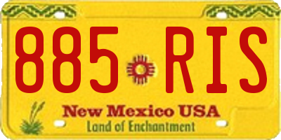 NM license plate 885RIS