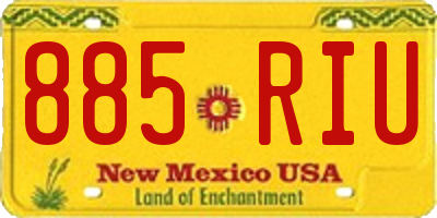 NM license plate 885RIU