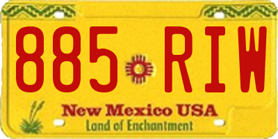 NM license plate 885RIW