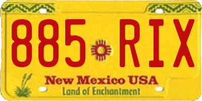 NM license plate 885RIX