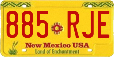 NM license plate 885RJE