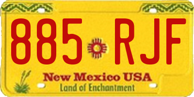 NM license plate 885RJF