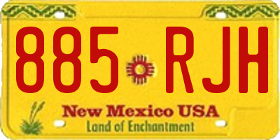 NM license plate 885RJH