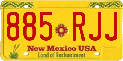 NM license plate 885RJJ