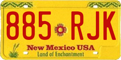 NM license plate 885RJK