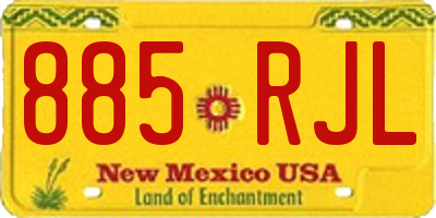 NM license plate 885RJL