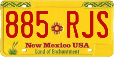 NM license plate 885RJS