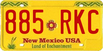 NM license plate 885RKC