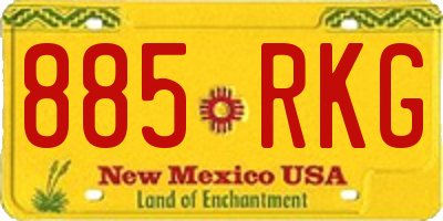 NM license plate 885RKG