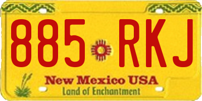 NM license plate 885RKJ