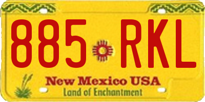 NM license plate 885RKL