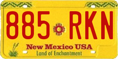 NM license plate 885RKN