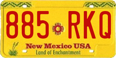 NM license plate 885RKQ
