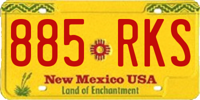 NM license plate 885RKS