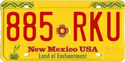 NM license plate 885RKU