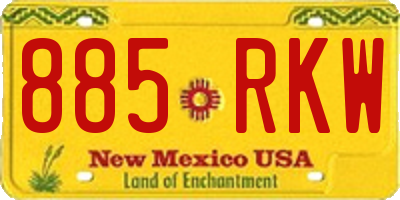 NM license plate 885RKW