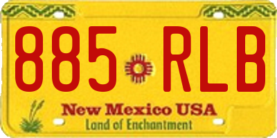 NM license plate 885RLB