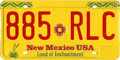 NM license plate 885RLC