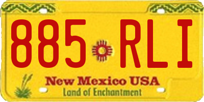 NM license plate 885RLI