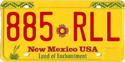 NM license plate 885RLL