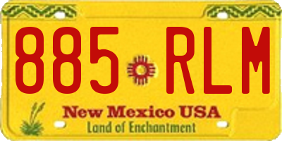 NM license plate 885RLM
