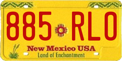 NM license plate 885RLO