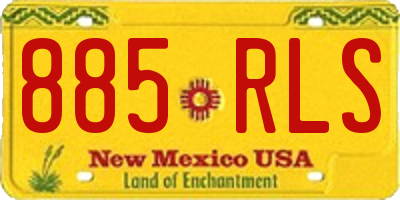 NM license plate 885RLS