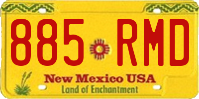 NM license plate 885RMD