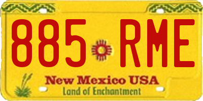 NM license plate 885RME