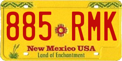 NM license plate 885RMK
