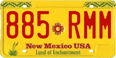 NM license plate 885RMM
