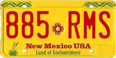 NM license plate 885RMS