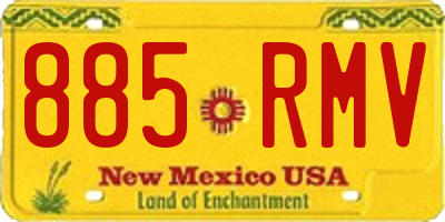 NM license plate 885RMV