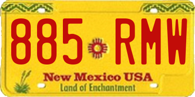 NM license plate 885RMW