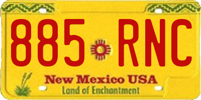 NM license plate 885RNC