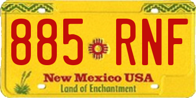 NM license plate 885RNF