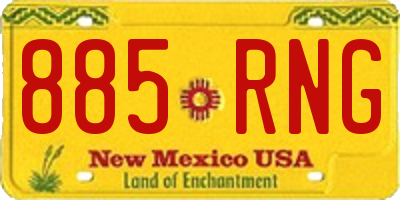 NM license plate 885RNG