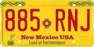 NM license plate 885RNJ