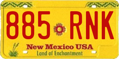 NM license plate 885RNK