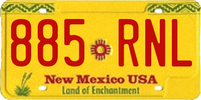 NM license plate 885RNL