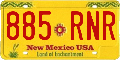 NM license plate 885RNR