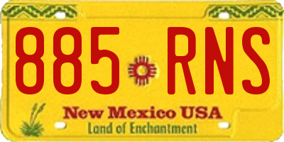 NM license plate 885RNS