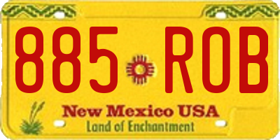 NM license plate 885ROB