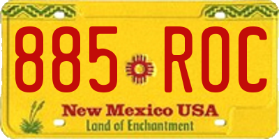 NM license plate 885ROC
